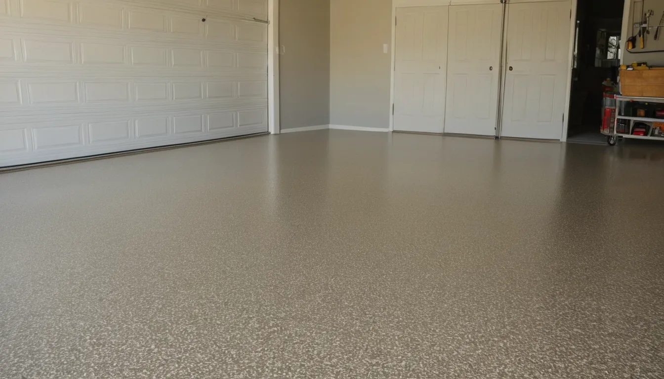 A clean coated garage floor in a home near Lake Forest